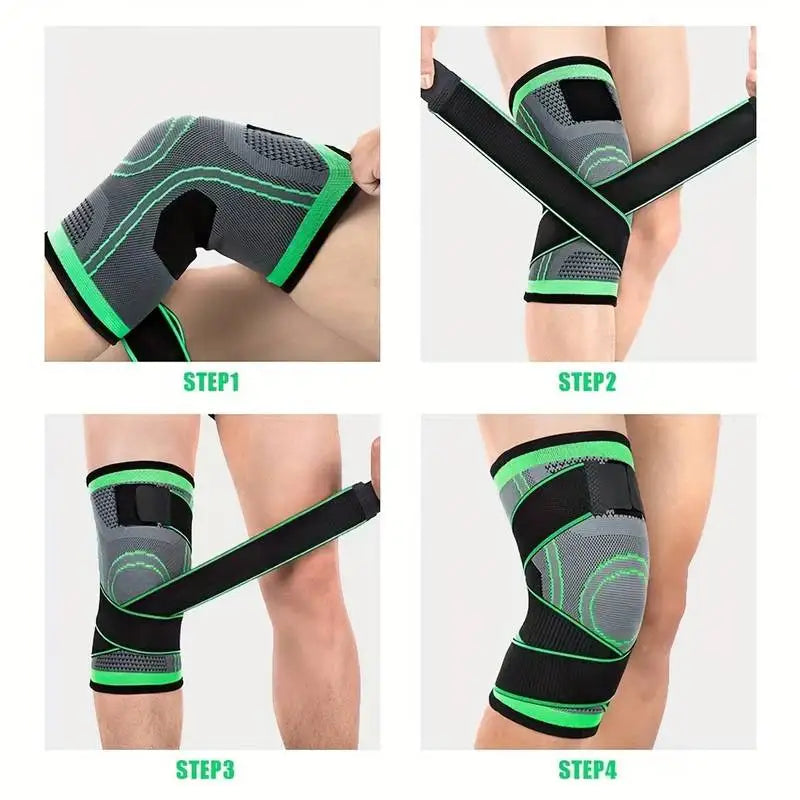 High-Elastic Compression Knee Brace – Adjustable Strap Joint Support for Weightlifting & Fitness