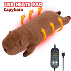 Electric Heating Pad for Period Cramps – Heatable Capybara Plush Stuffed Animal with Hot Belly for Women