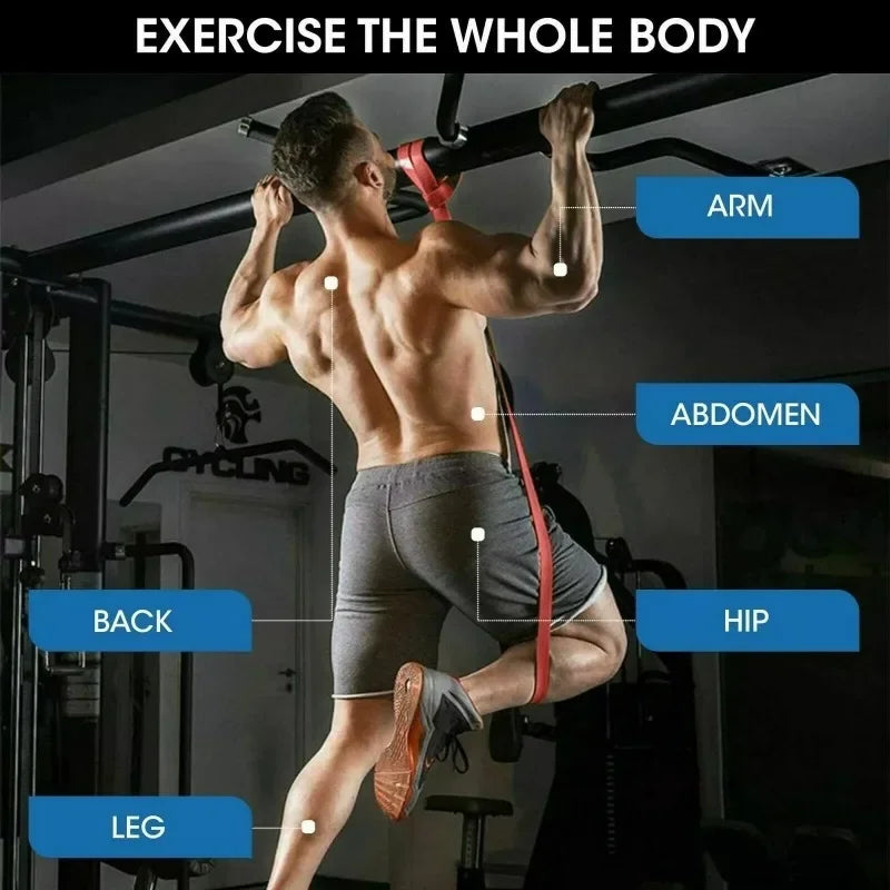 Resistance Bands – Elastic Exercise Bands for Home Yoga, Gym & Power Pull-Up Assist Bodybuilding