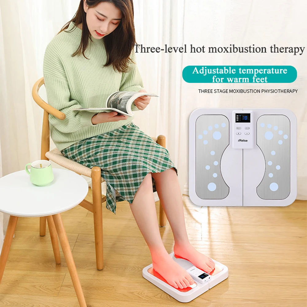 EMS TENS Foot Massager Electric Stimulator for Circulation Feet Legs Heating Pulse Muscle Massage Device