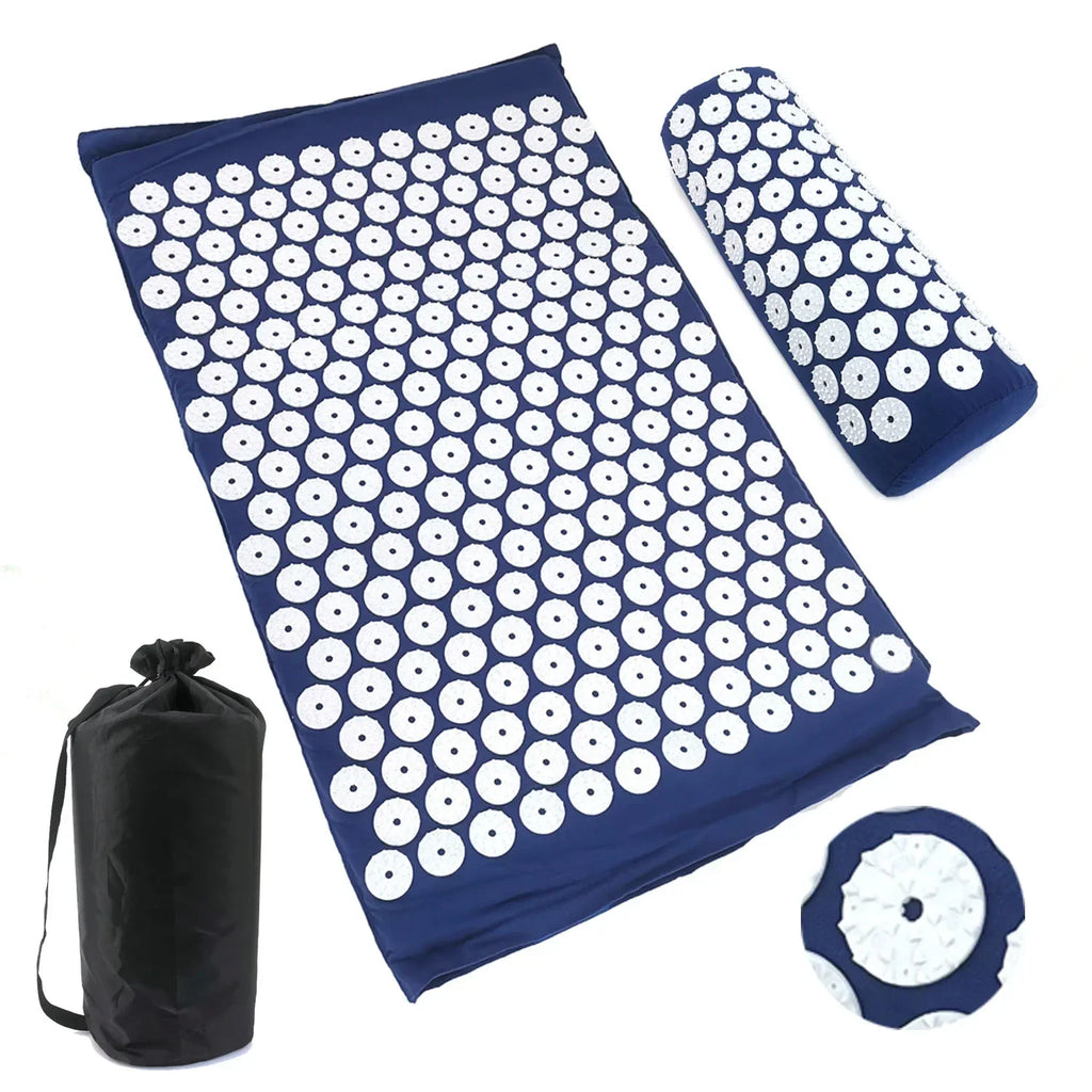 Acupressure Mat & Pillow Set – Spike Cushion Yoga Mat for Back, Body & Stress Pain Relief