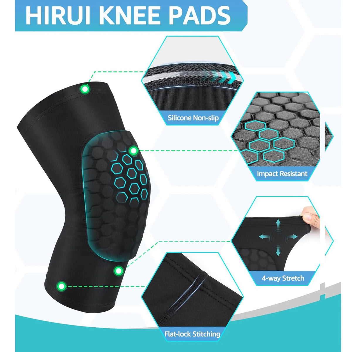 Honeycomb Compression Knee Pads – Shock-Absorbing Sports Sleeve for Basketball & Volleyball