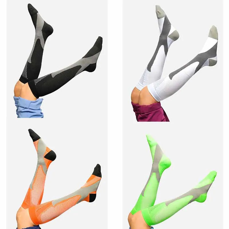 Multi-Color Compression Socks – Daily Cycling & Soccer Sports Socks to Prevent Varicose Veins (Men & Women)