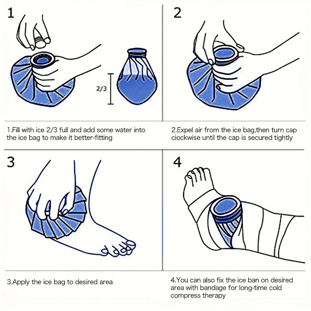 Reusable Ice Bag Set – 6", 9" & 11" Cotton Cold & Heat Pack for Knee, Head & Leg Pain Relief