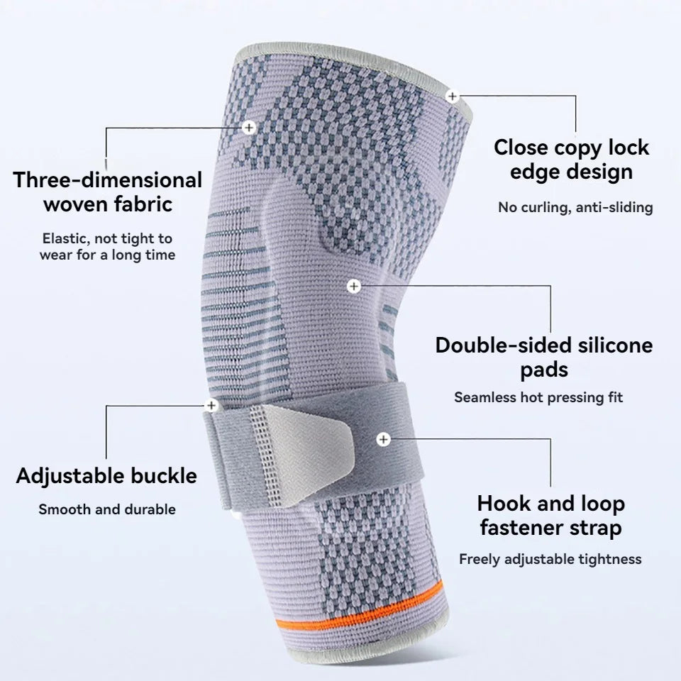 1Pcs Elbow Pads Silicone Compression Elbow Protection Sports Injuries 3D Knit Adjustable Elbow Support Tennis Basketball Unisex