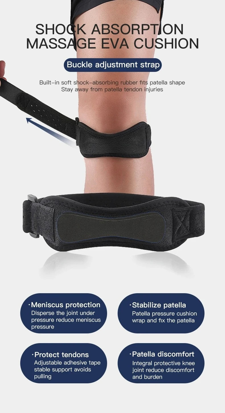 Patellar Tendon Knee Support Strap – Shock Absorption Brace & Sleeve