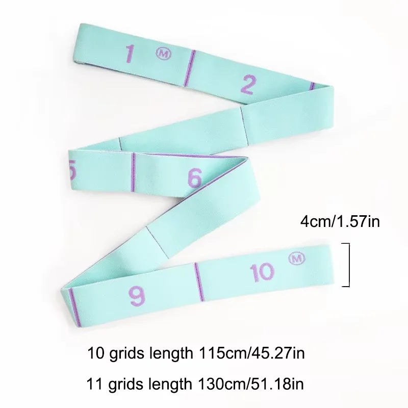Multi Stage Yoga Stretch Band Latin Dance Stretch Band Correct Posture 11 Grid Elastic Band Digital Band Pose Band