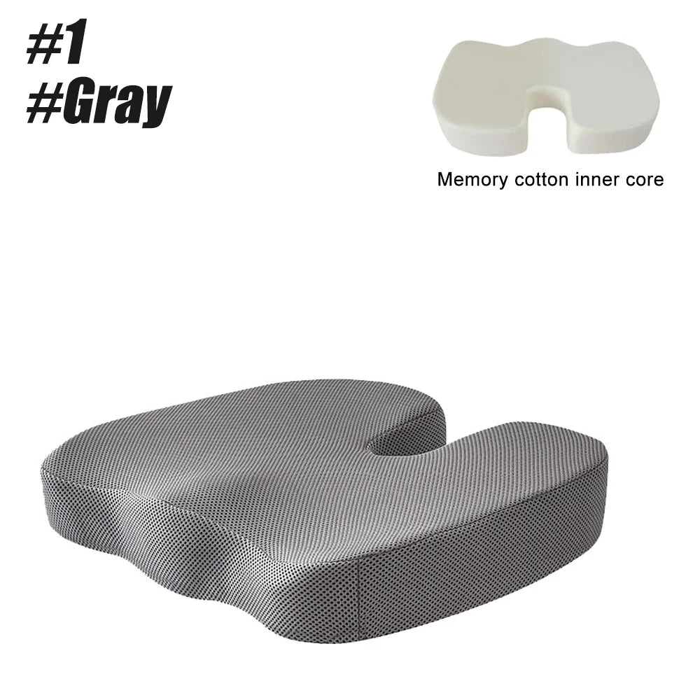 HEALTENCE Memory Foam Coccyx Seat Cushion – U-Shaped Ergonomic Support
