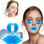 3-Piece Eye & Lip Gel Ice Pack Set – Flexible Reusable Cold Compress for Cosmetic Injuries & Lip Surgery