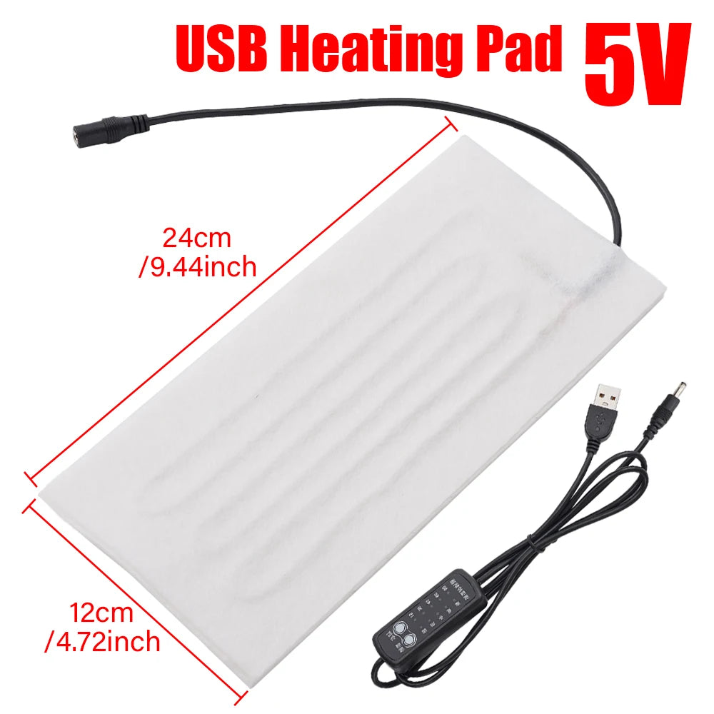 USB Clothes Heater Pad with DC Connector – Heating Mat for Neck, Lumbar & Abdomen Winter Warming