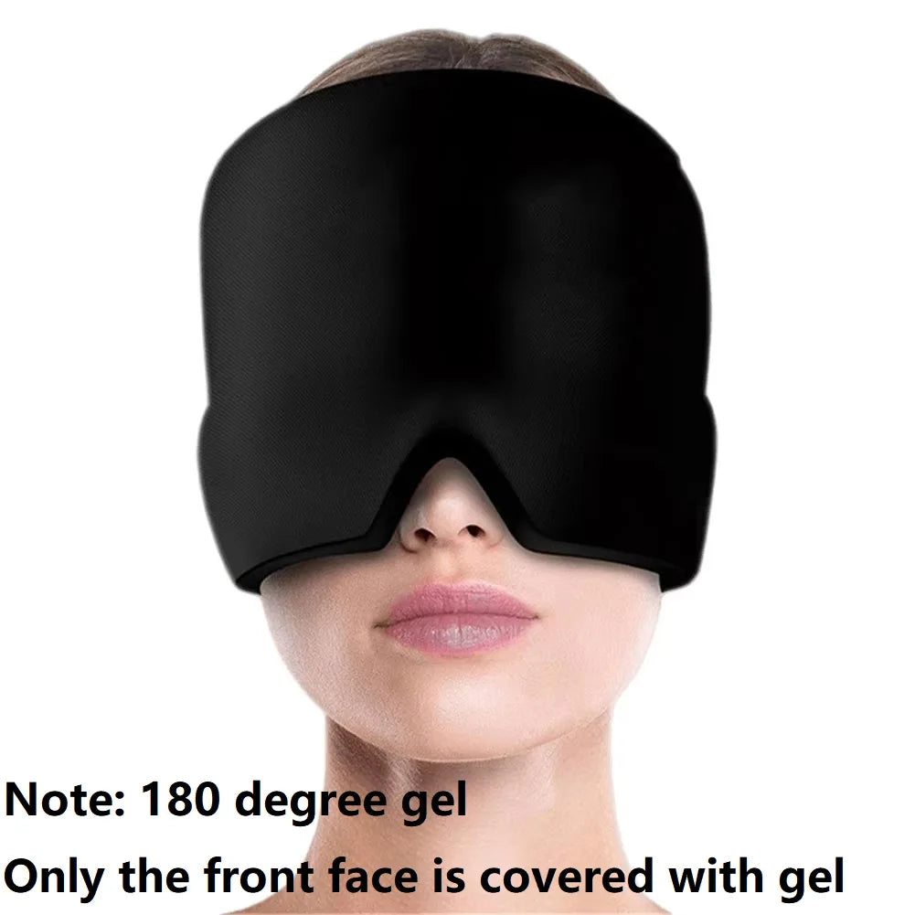 180/360Degree Gel Ice Headache Migraine Relief Hat Cold Compress Therapy Cap Ice Head Wrap Pack For Pressure Relieve Pain Mask