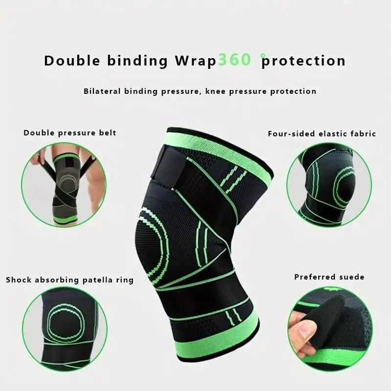 High-Elastic Compression Knee Brace – Adjustable Strap Joint Support for Weightlifting & Fitness