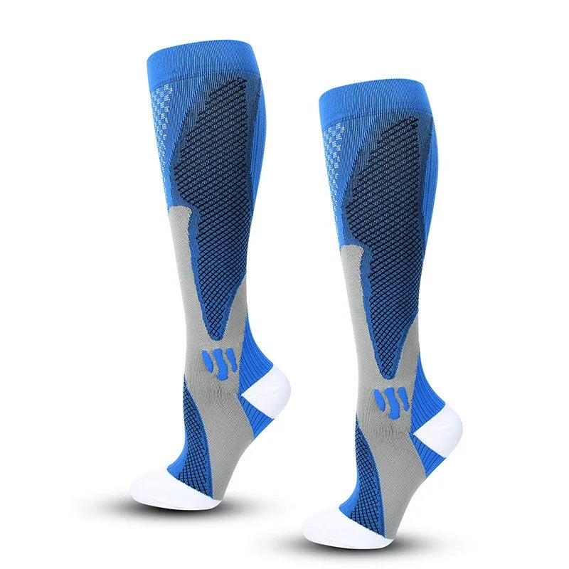 Multi-Color Compression Socks – Daily Cycling & Soccer Sports Socks to Prevent Varicose Veins (Men & Women)