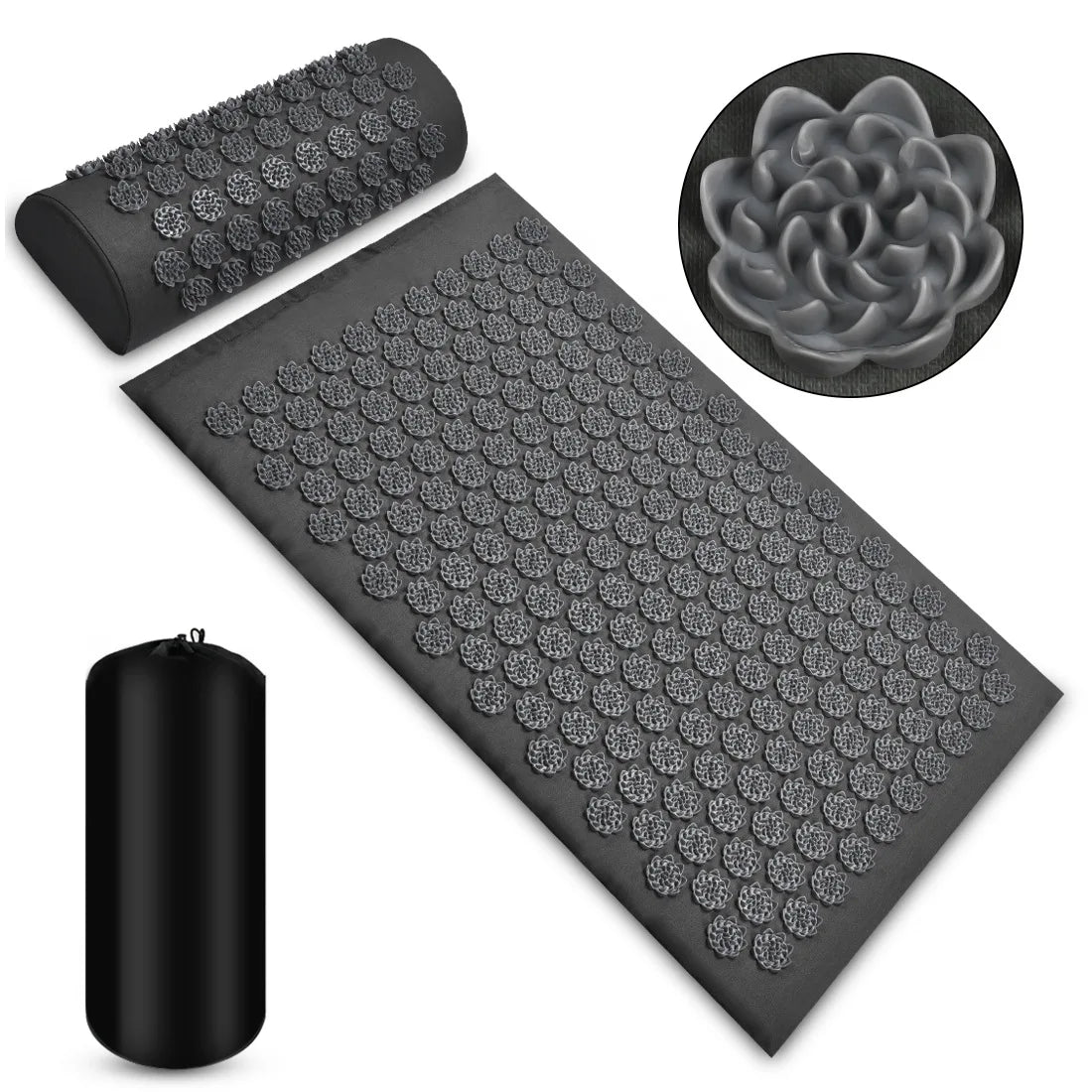 Pranamat Eco Lotus Spike Acupressure Mat – Kuznetsov’s Applicator for Neck, Foot, Back & Yoga Massage