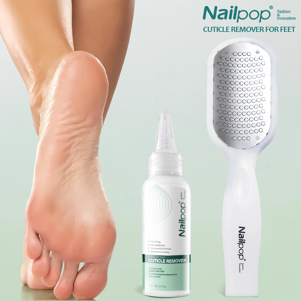 Nailpop Professional Callus Remover – Extra Strength Gel & Rasp Foot File Kit for Dead Skin & Cracked Heels