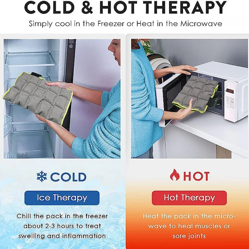 Knee Ice Pack Wrap for Injuries – Self-Absorbing Hot & Cold Compress Physiotherapy Knee Pad for Sports