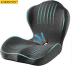 Ergonomic Memory Foam Seat Cushion – Lumbar Support for Office Chair & Car