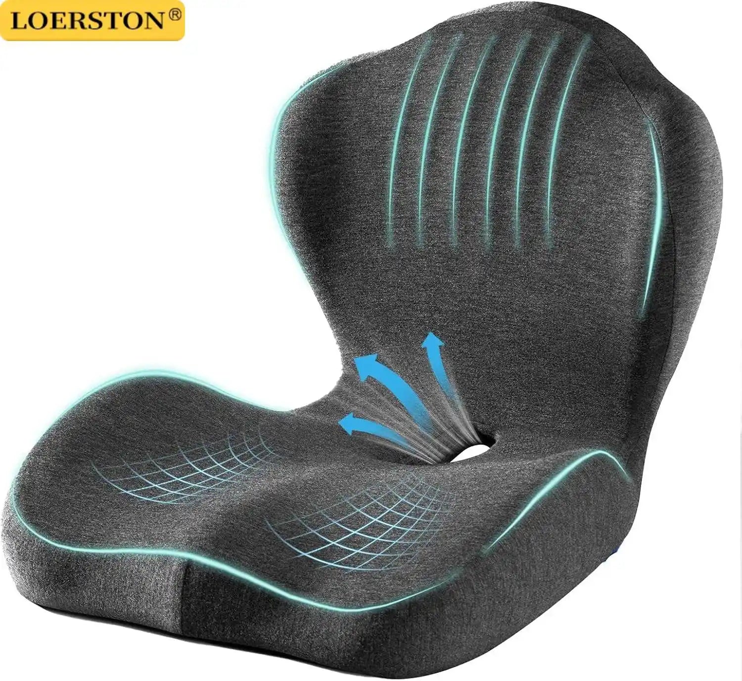 Ergonomic Memory Foam Seat Cushion – Lumbar Support for Office Chair & Car