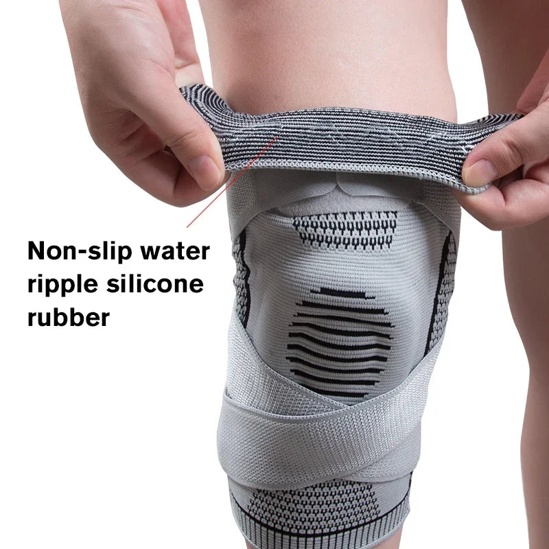 Medical 3D Silicone Knee Brace – Compression Sleeve with Patella Gel Pads & Side Stabilizers (1 Pair)