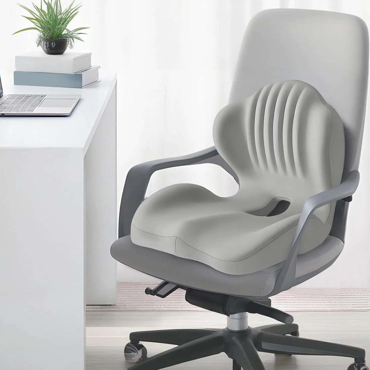 Ergonomic Memory Foam Seat Cushion – Lumbar Support for Office Chair & Car