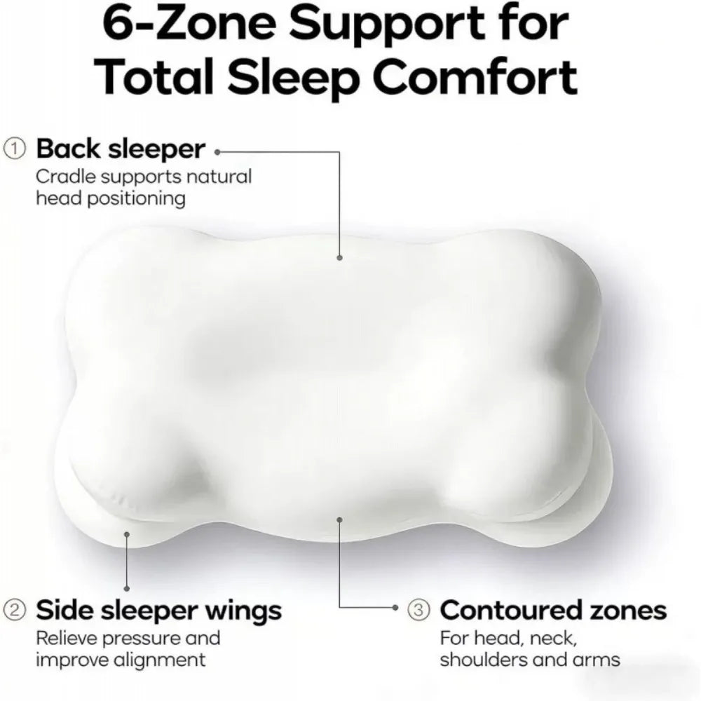 Ergonomic Memory Foam Cloud Pillow – Adjustable Loft Cervical Neck Pain Relief for All Sleepers