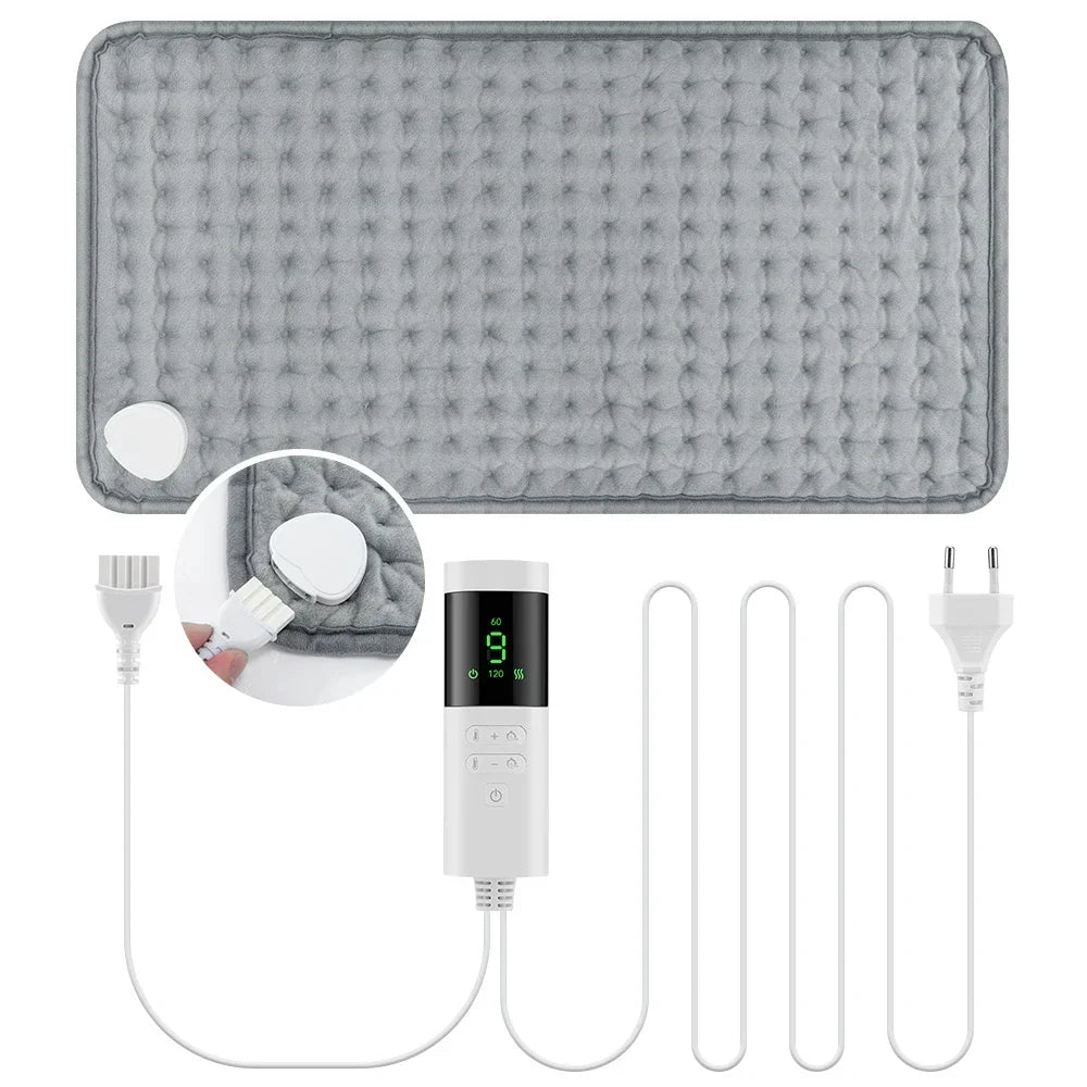 Electric Heating Pad 30x60cm – 9 Heat Levels & 4 Timers