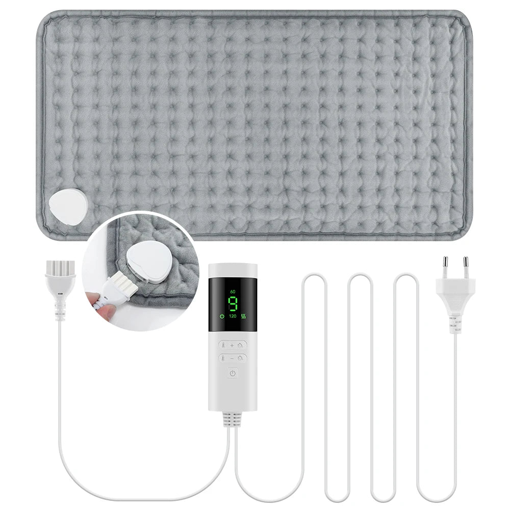 Electric Heating Pad 30x60cm – 9 Heat Levels & 4 Timers