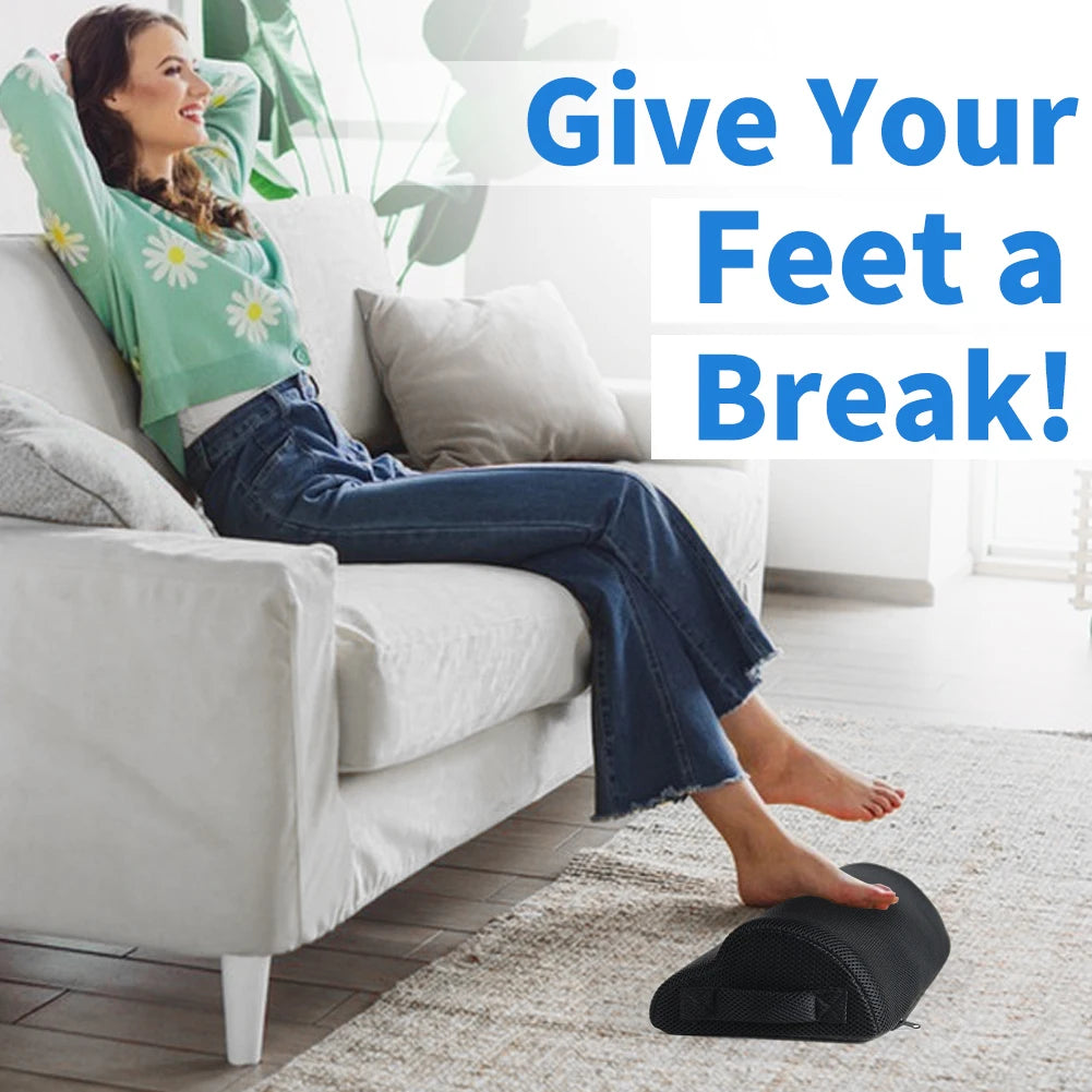 Memory Foam Office Foot Stool – Under Desk Footrest & Leg Elevation Pillow for Gaming & Home Office