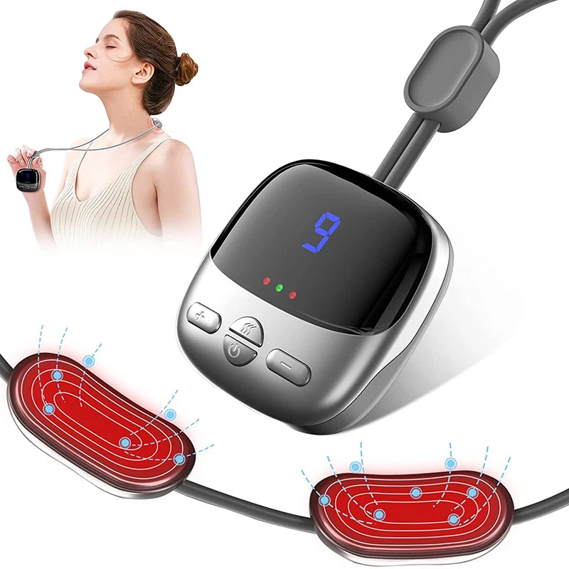 HEALTENCE Hanging Neck Massager – EMS TENS & Hot Compress