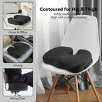 HEALTENCE Memory Foam Chair Cushion – Ergonomic Hip & Back Support