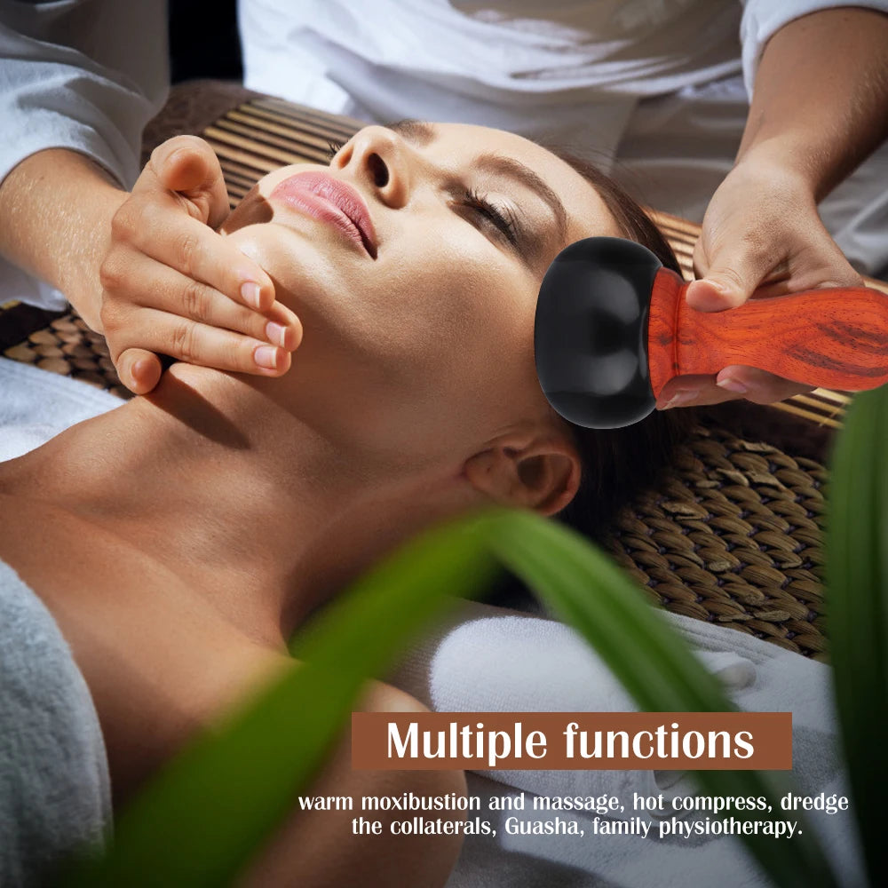 Hot Stone Gua Sha Electric Massager – Jade Warming Moxibustion for Neck, Back & Body