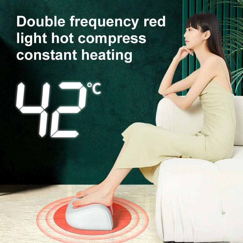 Foot Massager with Heat Electric Kneading Plantar Fasciitis Treatment Machine Circulation for Foot Calf Massage Gift for Dad Mom