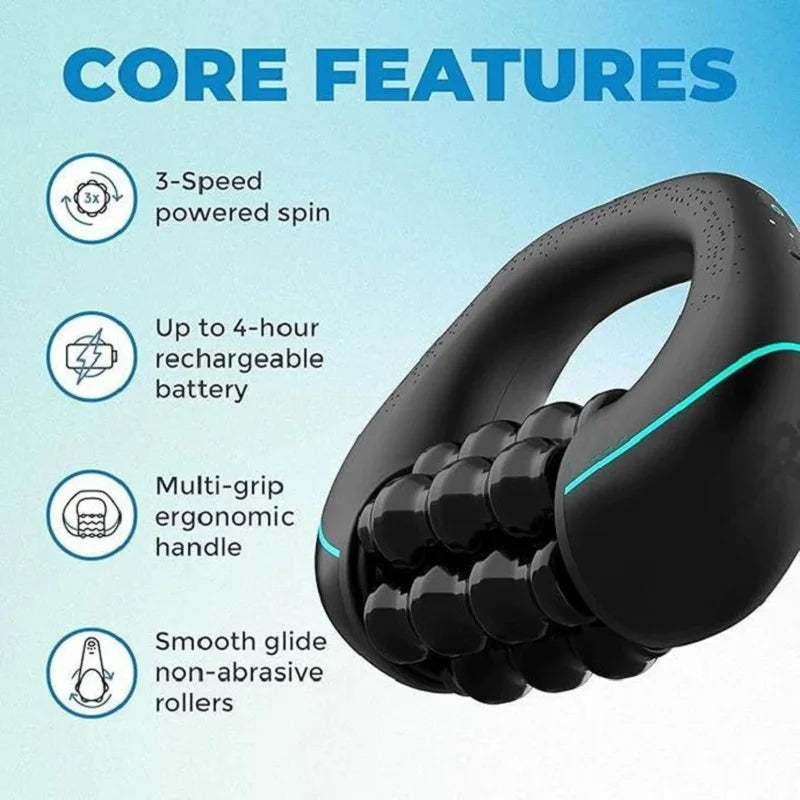 Mini Rolling Percussive Massager – 3-Speed Rechargeable Deep Tissue & Muscle Recovery Device