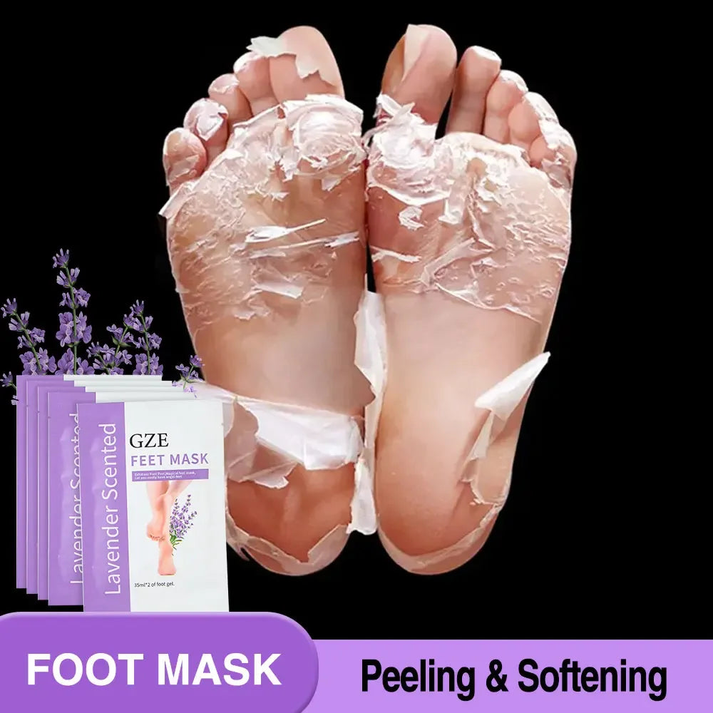 GZE Foot Peel Mask Skin Exfoliating Foot Masks for Dry, Rough Cracked Feet Heels, Callus, Dead Skin Remover - Feet Peeling Mask