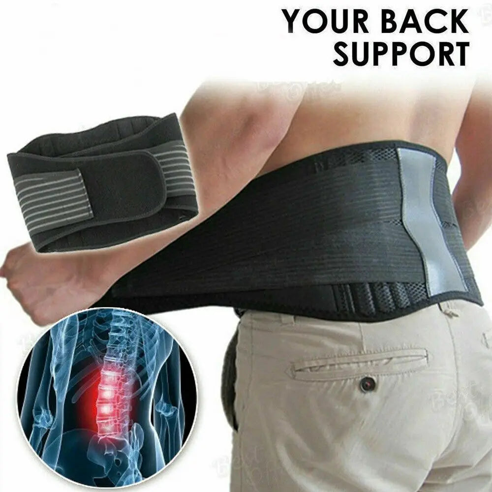 Unisex Magnetic Self-Heating Back Support Belt – Adjustable Lumbar Brace with Massage Band for Health Care