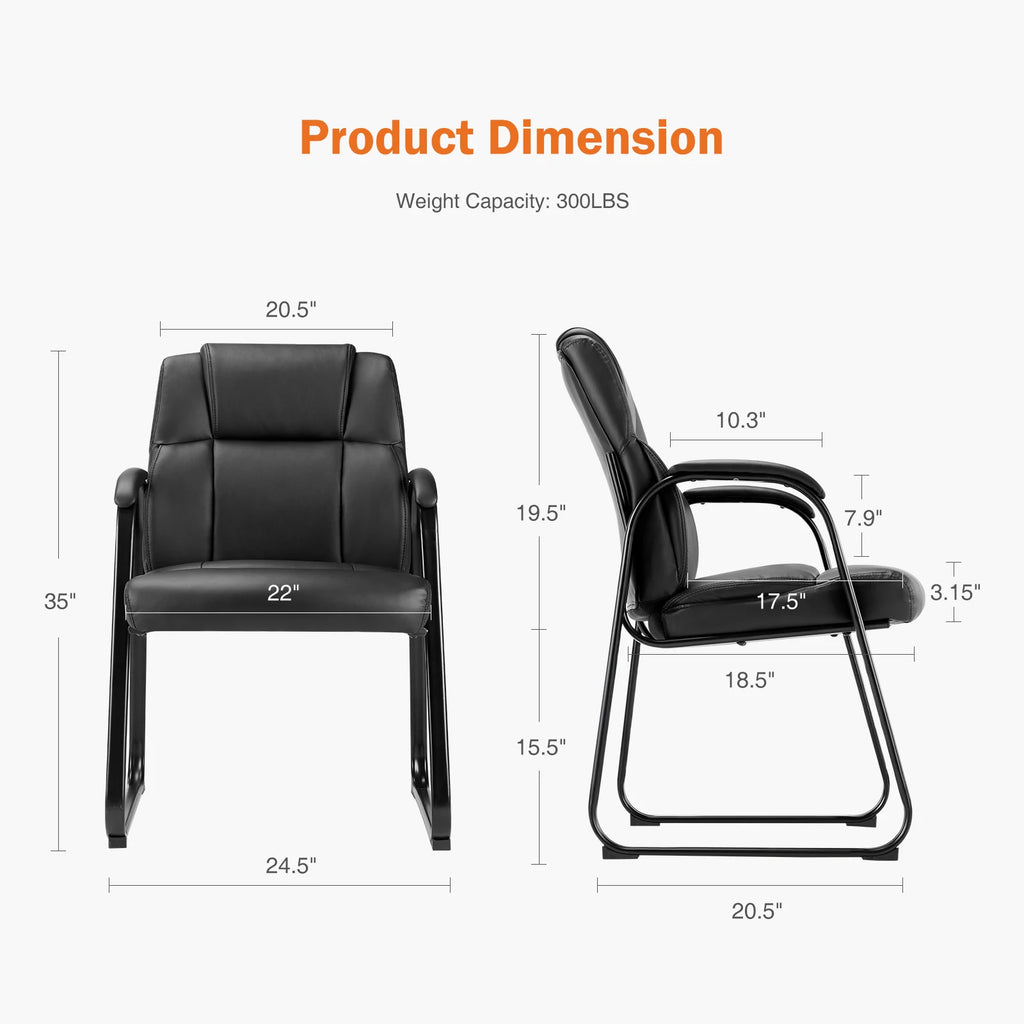 JHK Ergonomic Padded Backrest Living Room Gaming Chair Waterproof PU Leather Waiting Room Seat Thickened Sponge Cushion Arms