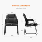JHK Ergonomic Padded Backrest Living Room Gaming Chair Waterproof PU Leather Waiting Room Seat Thickened Sponge Cushion Arms