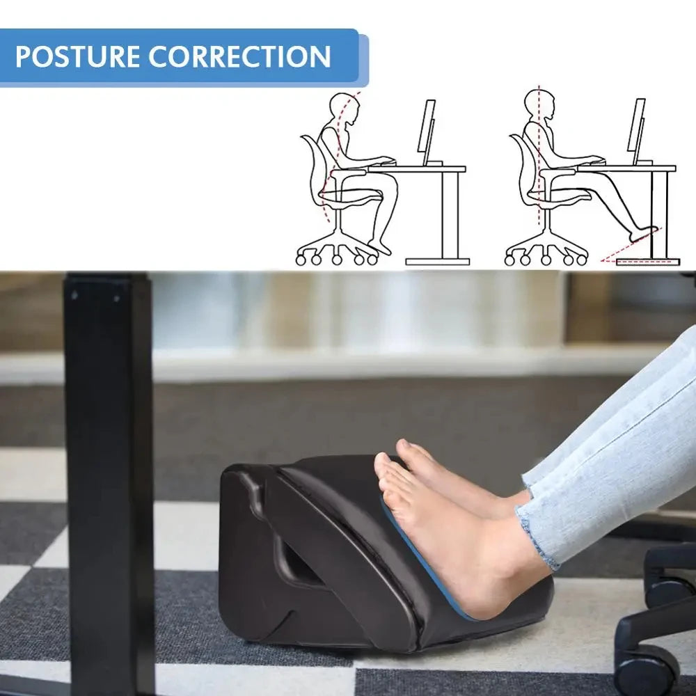 Home Office Under Desk Car Footrest Ergonomic Foot Stool Angle Height Adjustable Foot Rest with 3 Functional Modes