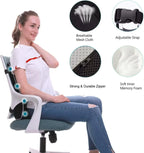 HEALTENCE Memory Foam Lumbar Back Cushion – Ergonomic Car & Office Support