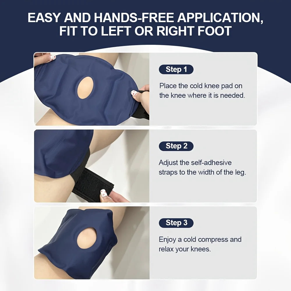 Reusable Knee Ice Pack Wrap – Adjustable Cold Compress Gel Therapy Pad for Knee Pain & Sports Injuries