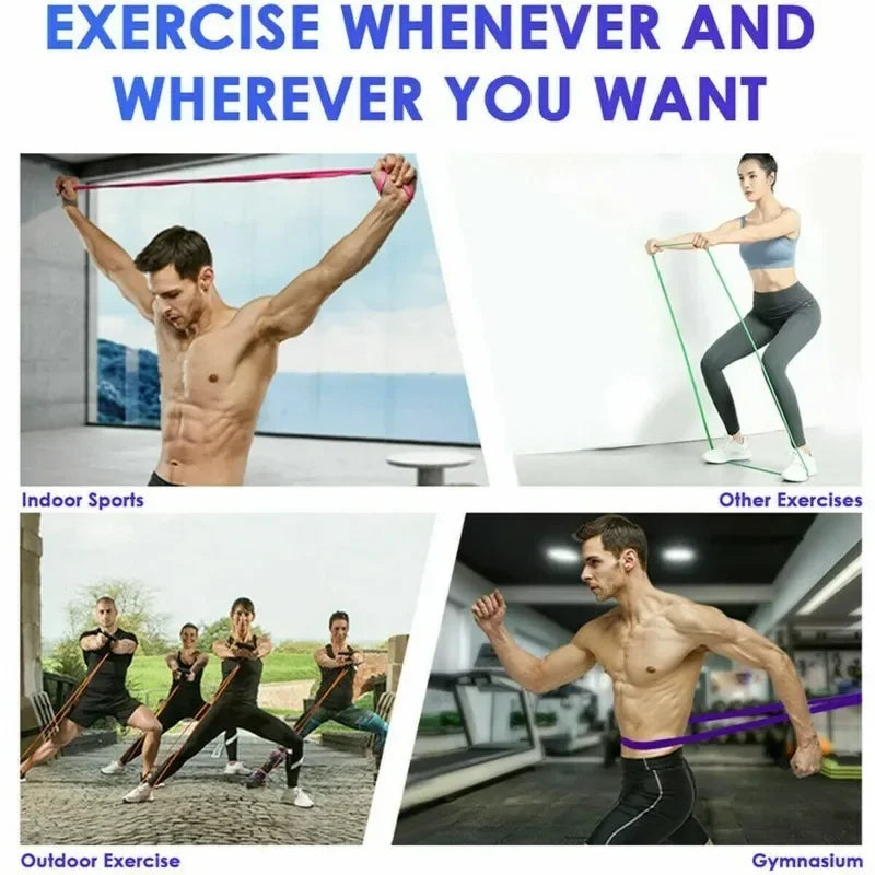 Resistance Bands – Elastic Exercise Bands for Home Yoga, Gym & Power Pull-Up Assist Bodybuilding
