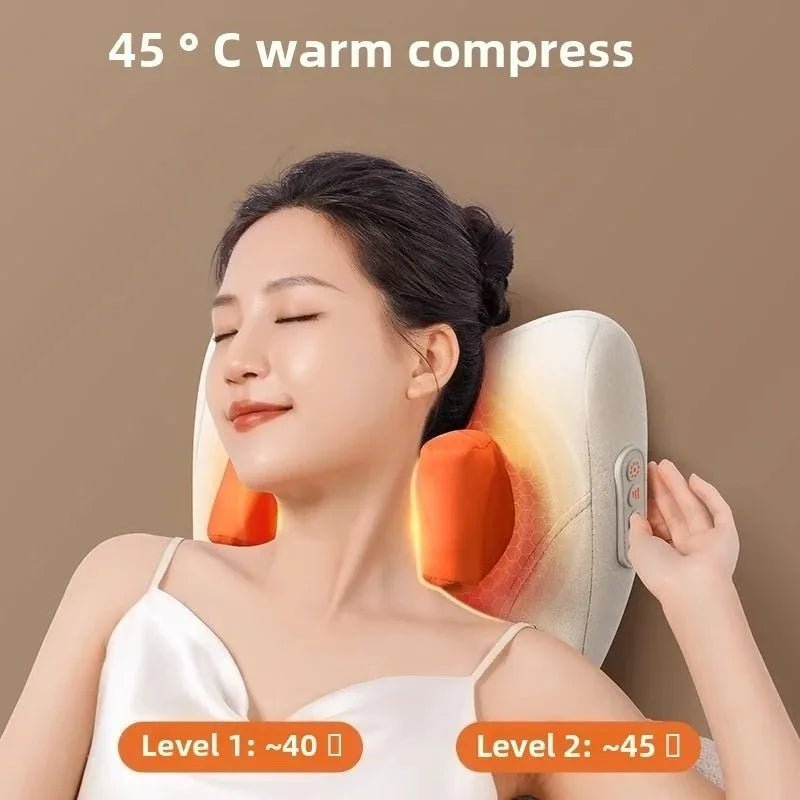 JAIYORL Wireless Electric Shiatsu Massage Pillow – Heating Kneading Massager for Neck, Waist & Legs