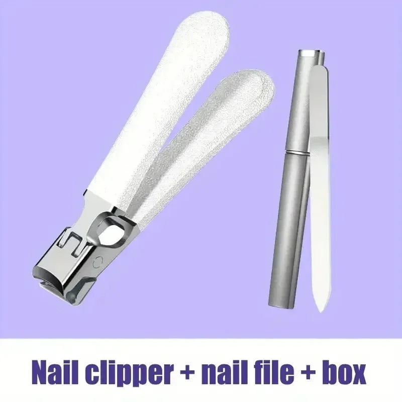 Professional Stainless Steel Nail Clippers Set for Thick Nails Anti-Splash Sharp Trimmer Nail Pedicure Manicure Tools for Men