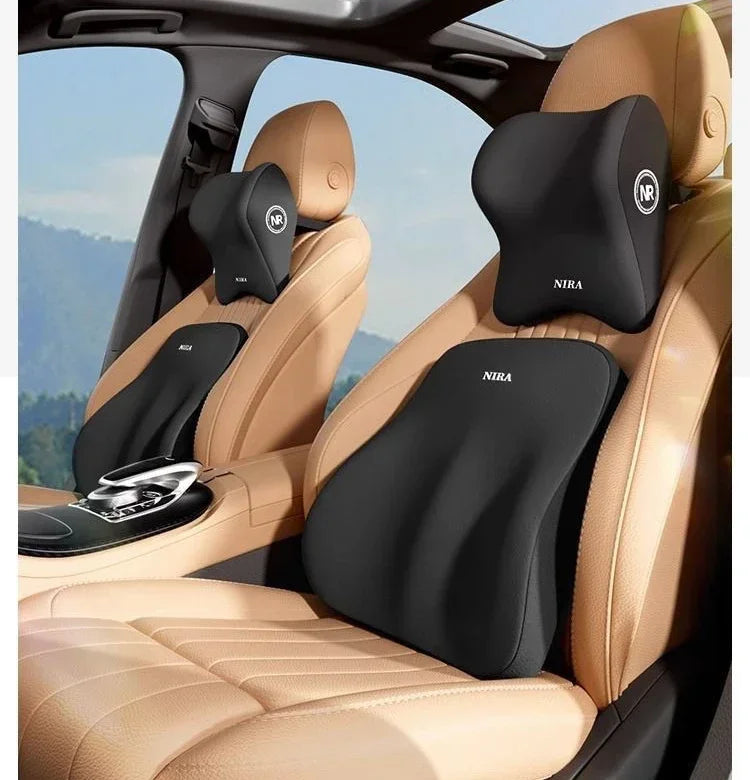 HEALTENCE Memory Foam Car Neck & Lumbar Support Set