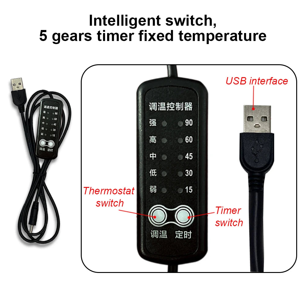 USB Warm Paste Heating Pad – 5V Electric Heating Film for Cervical Vertebra, Vest, Jacket, Shoes & Socks