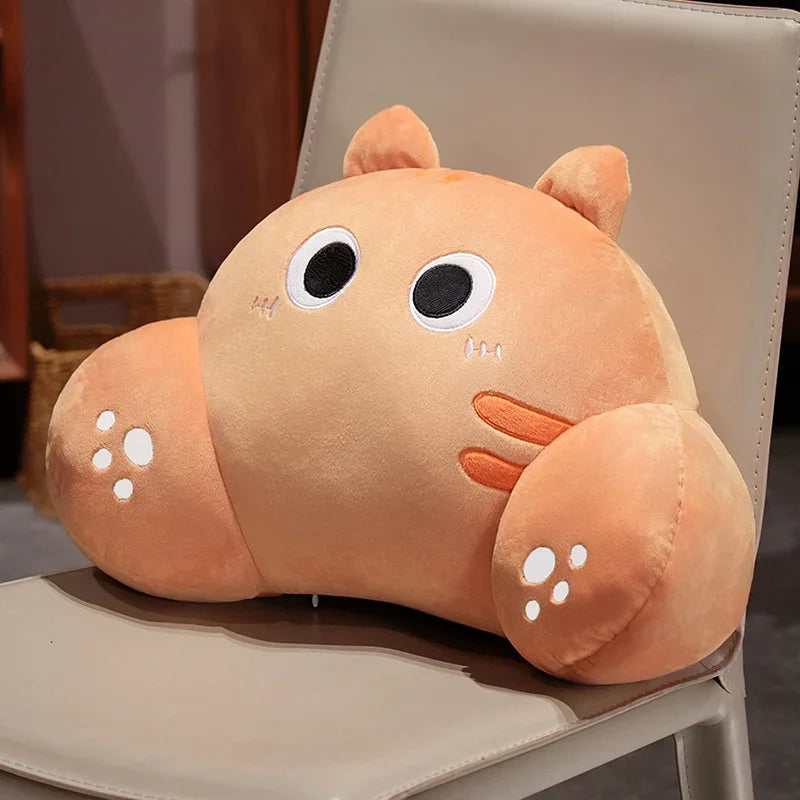 Thickened Cat Back Cushion Siamese Calico Cat Sofa Bed Chair Lumbar Support Cushion Comfortable Throw Pillow Home Decor Girl