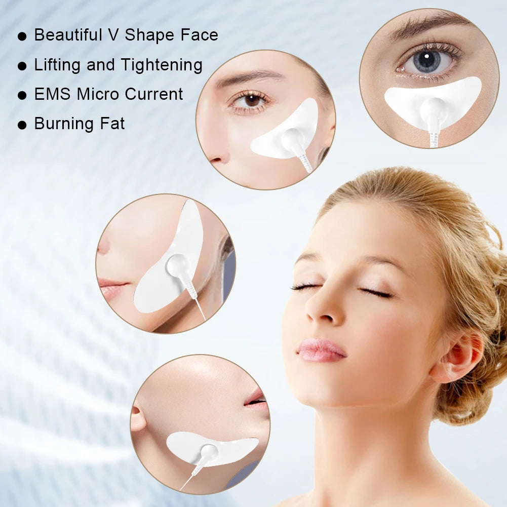 EMS Facial Massager Current Muscle Stimulator 8 Modes 19 Levels Facial Lifting Device Face Tightening Tool for Neck Face