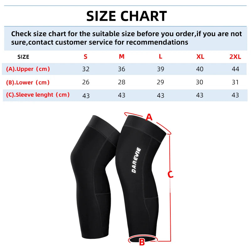 DAREVE Thermal Cycling Leg Warmers – Anti-Slip Anti-UV Moisture-Wicking Quick-Dry Leggings for Men