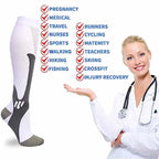 Multi-Color Compression Socks – Daily Cycling & Soccer Sports Socks to Prevent Varicose Veins (Men & Women)