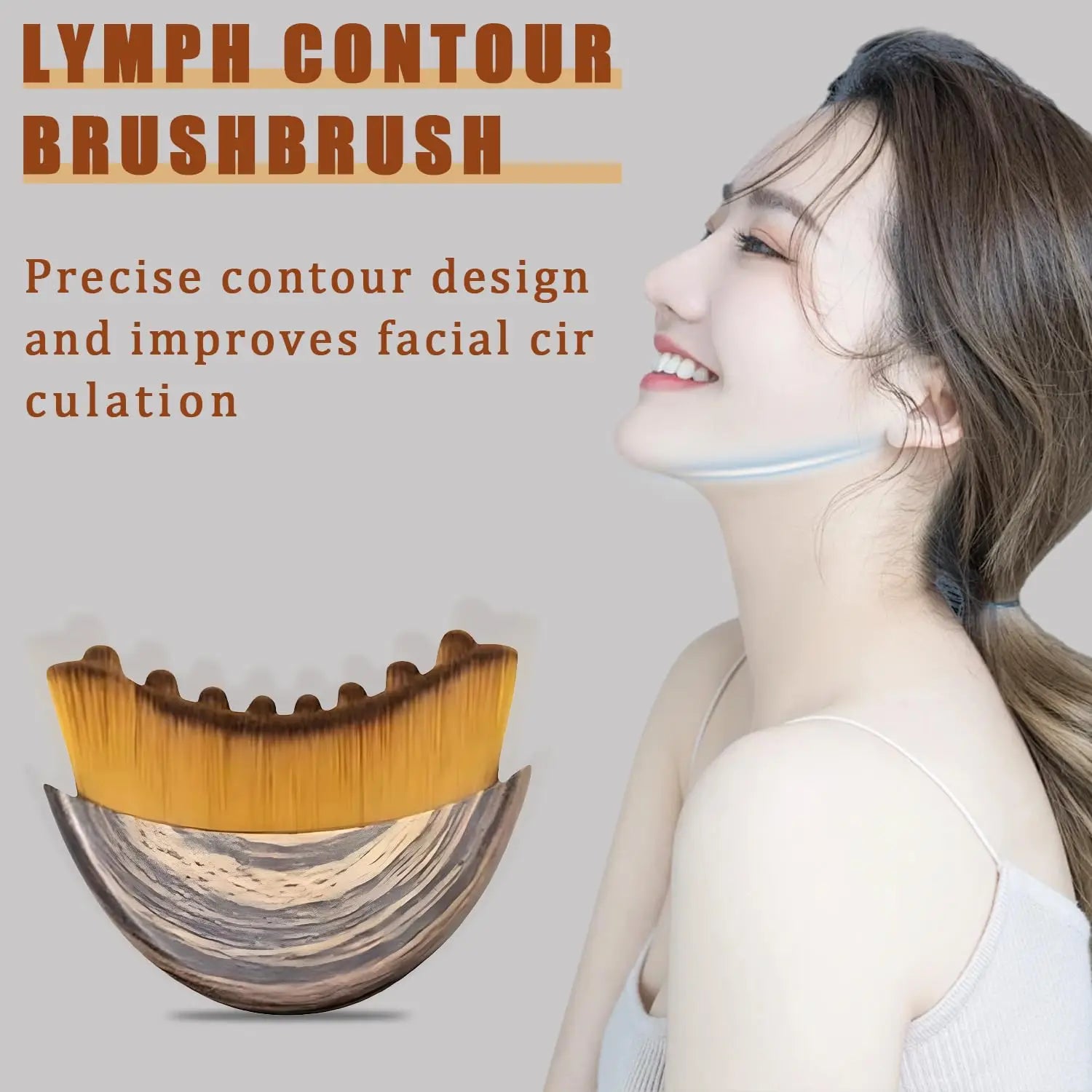Lymphatic Contour Face Brush Lymphatic Drainage Reduce Puffiness Relief Fatigue Facial Massager Face Chin Skin Sculpting Tool